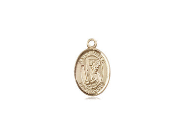 Small 14kt Solid Gold St. Helen Medal Pendant 1/2 x 1/4 inches handcrafted by Bliss Manufacturing USA