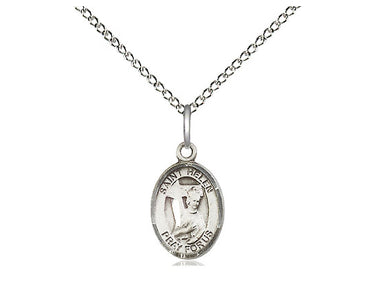 Sterling Silver St. Helen Patron Saint Medal Necklace 1/2 x 1/4 inch with 18 inch chain by Bliss