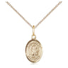 14kt Gold Filled St. Hubert of Liege Patron Saint Medal Necklace 1/2 x 1/4 inch with 18 inch chain by Bliss