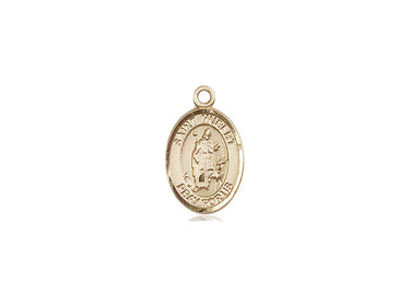 Small 14kt Solid Gold St. Hubert Medal Pendant 1/2 x 1/4 inches handcrafted by Bliss Manufacturing USA