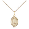 14kt Gold Filled St. Emily de Vialar patron saint medal necklace, small 1/2 x 1/4 inch pendant with 18 inch chain, handcrafted by Bliss Manufacturing