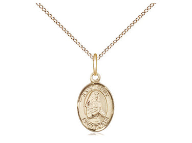 14kt Gold Filled St. Emily de Vialar patron saint medal necklace, small 1/2 x 1/4 inch pendant with 18 inch chain, handcrafted by Bliss Manufacturing