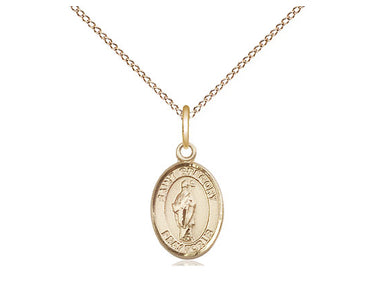 Gold Filled St. Gregory the Great Catholic patron saint medal necklace, 1/2 inch pendant on 18 inch chain, handcrafted by Bliss Manufacturing USA