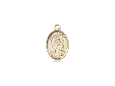 14kt Solid Gold Small St. Isidore of Seville Medal Pendant 1/2 x 1/4 inch by Bliss Manufacturing