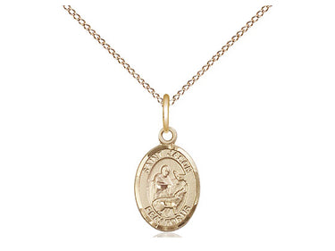 14kt Gold Filled St. Jason Patron Saint Medal Necklace 1/2 x 1/4 inch with 18 inch Chain by Bliss