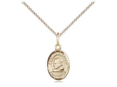 Small 14kt Gold Filled St. John Bosco Patron Saint Medal Necklace 1/2 x 1/4 inch with 18 inch chain by Bliss