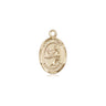 14kt solid gold St. Luke the Apostle medal pendant, 1/2 inch by 1/4 inch, handcrafted by Bliss Manufacturing