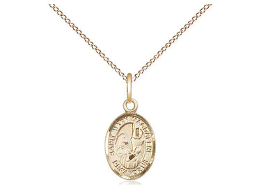 Small 14kt Gold Filled St. Mary Magdalene Patron Saint Medal Necklace 1/2 x 1/4 inch with 18 inch chain by Bliss