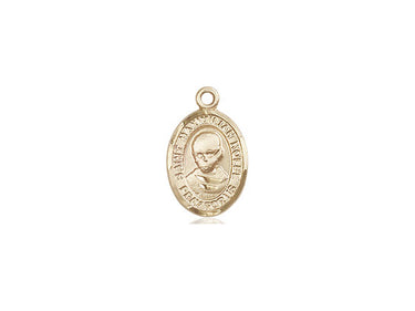 14kt Solid Gold St. Maximilian Kolbe Small Patron Saint Medal Pendant 1/2 x 1/4 inch Bliss USA Made