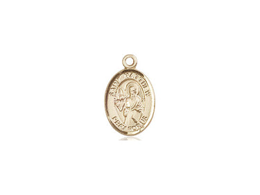 14kt solid gold St. Matthew the Apostle patron saint medal pendant, 1/2 x 1/4 inches, handcrafted by Bliss Manufacturing