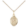 Small Gold Filled St. Michael the Archangel patron saint medal necklace with 18 inch chain by Bliss Manufacturing