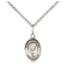 Small Sterling Silver St. Philomena patron saint medal necklace 1/2" x 1/4" with 18" chain by Bliss