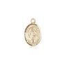 Small 14kt solid gold St. Nicholas patron saint medal pendant 1/2 x 1/4 inches handcrafted by Bliss