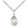 Sterling silver St. Louis IX medal necklace with 18 inch curb chain, handcrafted by Bliss Manufacturing