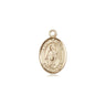 Small 14kt solid gold St. Patrick patron saint medal pendant 1/2 inch by 1/4 inch handcrafted by Bliss Manufacturing USA