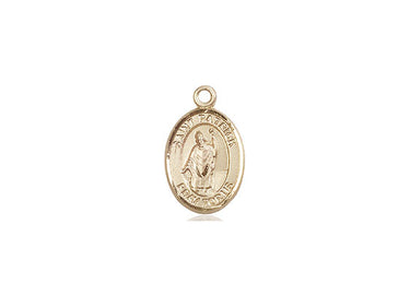 Small 14kt solid gold St. Patrick patron saint medal pendant 1/2 inch by 1/4 inch handcrafted by Bliss Manufacturing USA