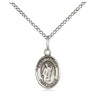 Sterling silver St. Patrick medal necklace, small 1/2 x 1/4 inch pendant, 18 inch chain, Bliss