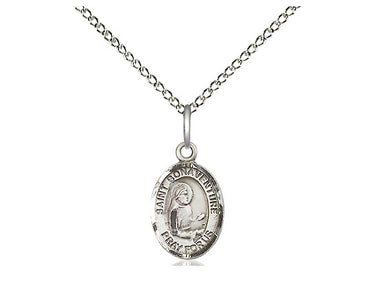 Sterling Silver St. Bonaventure small patron saint medal necklace 1/2 x 1/4 inches with 18 inch chain by Bliss