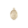 14kt solid gold St. Peregrine Laziosi patron saint medal pendant, 1/2 x 1/4 inch, handcrafted by Bliss USA, cancer patron