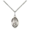 Small Sterling Silver St. Peregrine Laziosi patron saint medal necklace 1/2" x 1/4" with 18" chain by Bliss