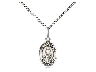 Small Sterling Silver St. Peregrine Laziosi patron saint medal necklace 1/2" x 1/4" with 18" chain by Bliss