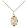 14kt Gold Filled St. Martin de Porres Patron Saint Medal Necklace 1/2 x 1/4 inch 18 inch chain Bliss USA