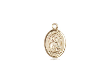 14kt solid gold small St. Peter the Apostle patron saint medal pendant 1/2 inch by 1/4 inch handcrafted USA Bliss