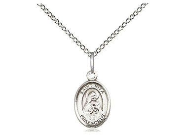 Sterling Silver Small St. Rita of Cascia Patron Saint Medal Necklace 1/2 x 1/4 inch with 18 inch chain by Bliss