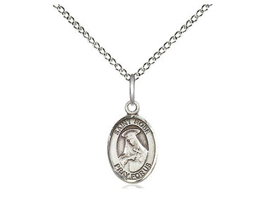 Sterling Silver St. Rose of Lima patron saint medal necklace 1/2 x 1/4 inch pendant 18 inch chain Bliss