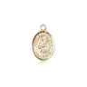 Small 14kt Solid Gold St. Scholastica Patron Saint Medal Pendant, 1/2 x 1/4 inch, USA made by Bliss