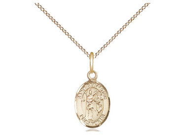 Small 14kt Gold Filled St. Sebastian Patron Saint Medal Necklace 1/2 x 1/4 inch with 18 inch Chain by Bliss