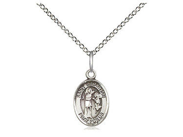 Sterling Silver St. Sebastian Patron Saint Medal Necklace 1/2 x 1/4 inch with 18 inch Chain by Bliss
