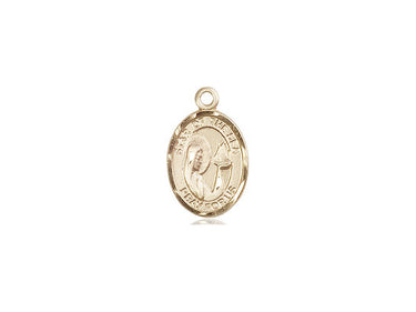 Small 14kt solid gold Our Lady Star of the Sea medal pendant 1/2 x 1/4 inch handcrafted by Bliss Manufacturing USA