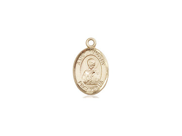 Small 14kt solid gold St. Timothy Catholic medal pendant by Bliss Manufacturing