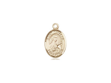 14kt Solid Gold St. Theresa Patron Saint Medal Pendant 1/2x1/4 inch handcrafted by Bliss