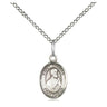 Sterling silver St. Thomas the Apostle medal necklace with 18 inch curb chain, 1/2 by 1/4 inch pendant, Bliss Manufacturing