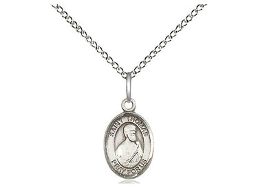Sterling silver St. Thomas the Apostle medal necklace with 18 inch curb chain, 1/2 by 1/4 inch pendant, Bliss Manufacturing