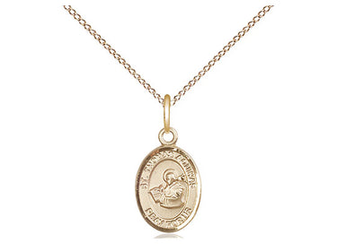 Gold Filled St. Thomas Aquinas Patron Saint Medal Necklace 1/2 x 1/4 with 18 inch chain by Bliss Manufacturing