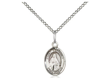 Sterling Silver St. Veronica Patron Saint Medal Necklace 1/2 x 1/4 inches with 18 inch chain by Bliss