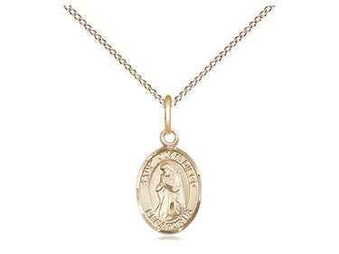 Small 14kt Gold Filled St. Juan Diego Medal Necklace 1/2 x 1/4 inch with 18 inch chain by Bliss USA