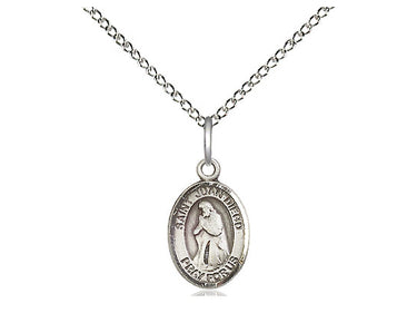 Small Sterling Silver St. Juan Diego Medal Necklace 1/2 x 1/4 inch with 18 inch chain by Bliss USA