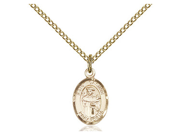 14kt Gold Filled Small St. Casimir of Poland Patron Saint Medal Necklace 1/2 x 1/4 with 18 inch chain by Bliss