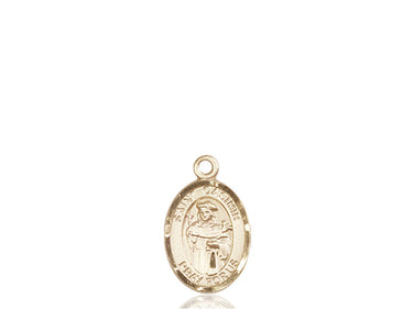 14kt solid gold St. Casimir of Poland patron saint medal pendant, 1/2 x 1/4 inches, handcrafted by Bliss USA