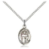 Sterling silver St. Casimir of Poland patron saint medal necklace with 18 inch chain, handcrafted by Bliss USA
