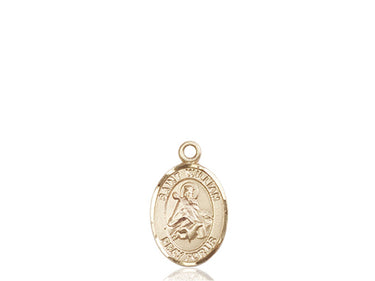 14kt Solid Gold St. William of Rochester Small Patron Saint Medal Pendant Handcrafted by Bliss