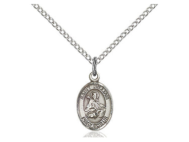 Small sterling silver St. William of Rochester patron saint medal necklace with 18 inch chain by Bliss