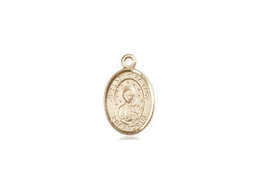 Small 14kt solid gold Our Lady of La Vang medal pendant 1/2 x 1/4 inch handmade by Bliss USA