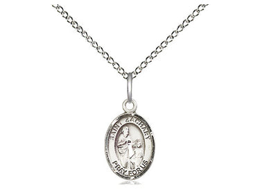 Sterling Silver St. Zachary Patron Saint Medal Necklace 1/2 x 1/4 inches with 18 inch chain by Bliss