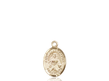 14kt solid gold St. Julie Billiart patron saint medal pendant handcrafted in USA by Bliss Manufacturing