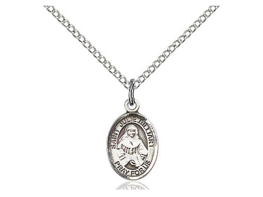 Sterling silver St. Julie Billiart patron saint medal necklace with 18 inch chain handcrafted by Bliss Manufacturing